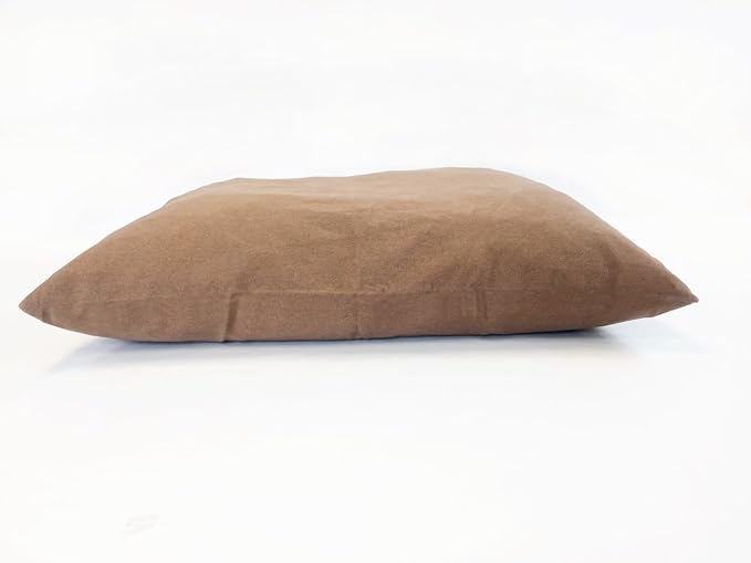 MicroCushion Waterproof Memory Foam Dog Bed with Removable Zippered Canvas Cover, High Density Foam & Poly Fiber Pillow for Small, Medium & Large Dogs (Denim Brown, M, Medium, Med, 36x29)