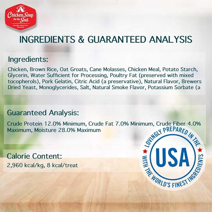 Chicken Soup for The Soul All Natural Premium Savory Snacks Soft & Chewy Dog Treats, Real Beef First Ingredient, No by-Products, Artificial Colors, Flavors or Preservatives, Chicken, 16oz