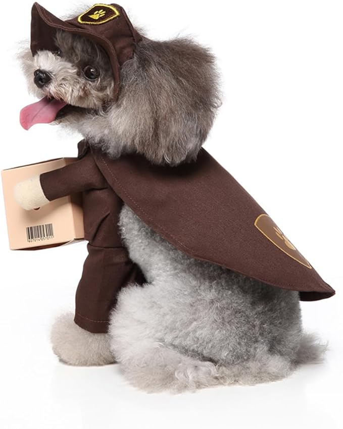 Puppy Porter Dog Costume, Pet Cosplay Clothes Halloween Christmas Funny Party Costume for Cats and Small Dogs (Large, Porter)
