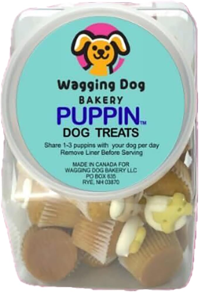 Puppin Mini Cupcake Dog Treat - 30 Pack, Countertop Jar, Quality Baked Goods for Your Furry Friends, Soft Cake, Pet Reward, Party