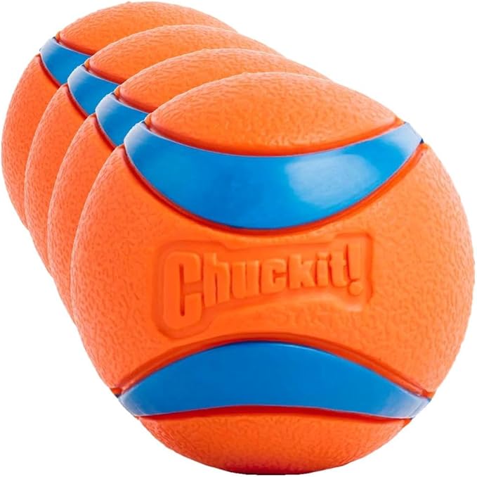 Chuckit! Ultra Ball Dog Toy - Medium Bouncy Fetch Balls for Dogs 20-60 lbs - Made from Durable Rubber - Floating Water Pet Toys - Size Medium - 2.5-inch Diameter -,2 Count (Pack of 4)
