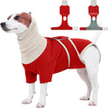 FUAMEY Spay Suit for Female Dog, Neuter Cone Alternatives to Prevent Licking, Pet Surgery Recovery Suit, Turtleneck Onesie for Surgery Male Body Suit for Dogs After Surgery, Shih Tzu (Red, S)