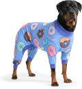 Spark Paws Dog Pajama, Dog Recovery Suit Male, Onesie, Ultra-Soft and 4-Way Stretch, for Small Medium and Large Breeds - Donuts - 5XL