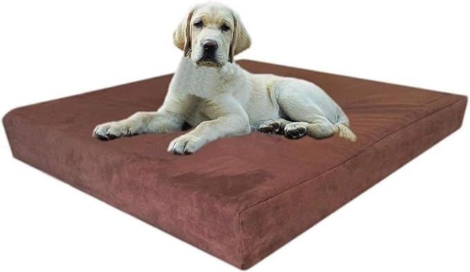 Dogbed4less Orthopedic Gel Cooling Memory Foam Pet Bed with Waterproof Liner and External Black Canvas + Bonus Microsuede Antislip Covers for Small to Medium Dogs 35X20X4 Inches