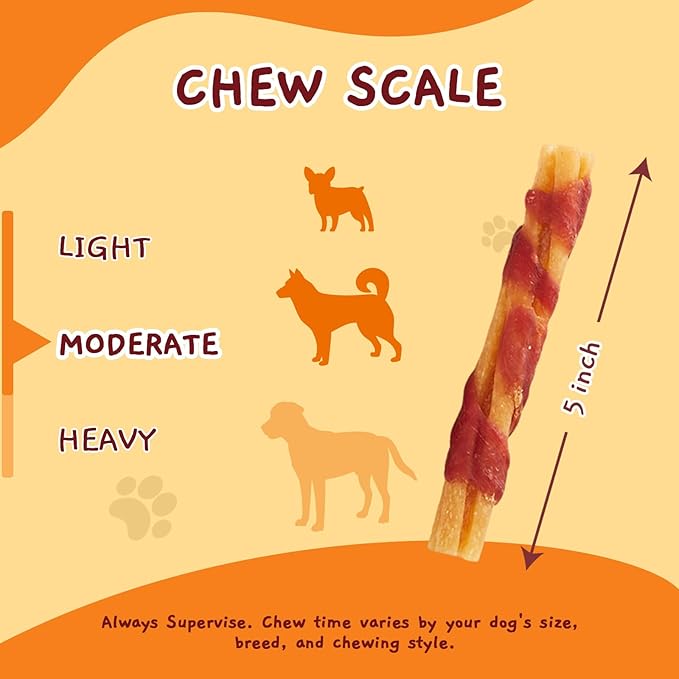 Jungle Calling 5-Inch Chicken Collagen Sticks (22-Count), Long Lasting Dog Chews, Duck Wrapped Dog Treats, Digestible Rawhide Alternative for Small Medium Dogs, Dog Bones for Teeth Cleaning, 14.1oz