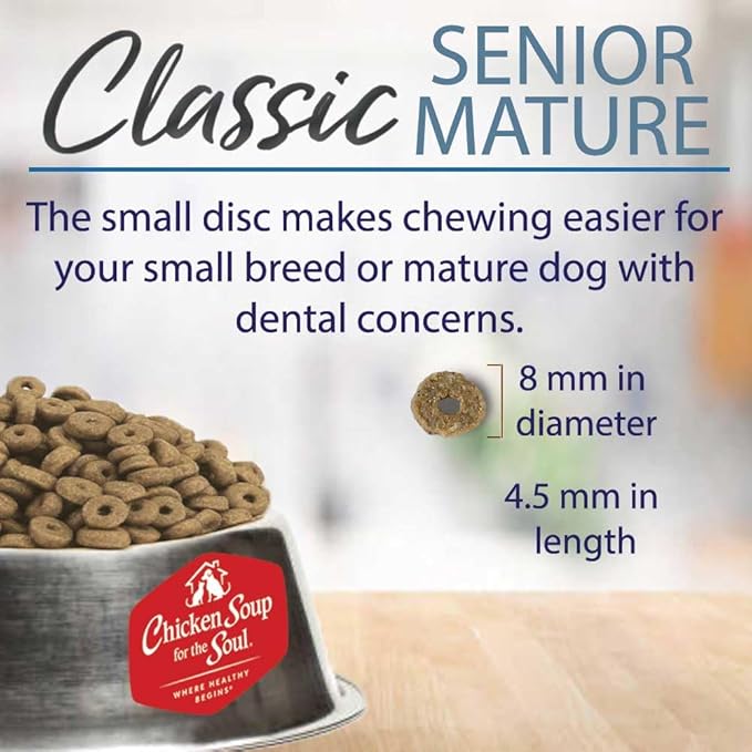 Chicken Soup for the Soul All Natural Premium Senior/Mature Dry Dog Food, Real Meat First Ingredient, No By-Products, Supports Joint Health and Mobility, Chicken, Turkey & Brown Rice, 4.5lb