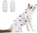 Cat Surgery Recovery Suit, Anti Licking Postoperative Onesie with Roll-Up Design, Soft Breathable Bodysuit Shirt for Female Spay Male Neuter Abdominal Wound Kitten E-Collar Cone Alternative