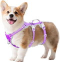 Huntboo Escape Proof Dog Harness, Escape Artist Harness, Reflective Harness with Padded Handle, Breathable, Adjustable Vest for Medium Dogs Walking, Training, and Running Gear（Lavender Purple, S