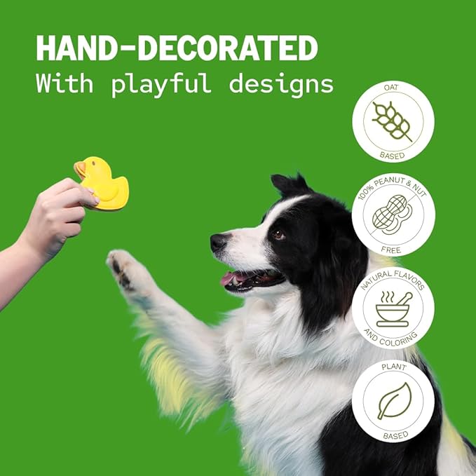 Playtime Biscuits | Hand-Decorated Dog Cookies – 8 Pack in Gift Box | Extra Large Dog Treats 62g Cookie, Vegan Snacks for Dogs, Gifts for Dogs