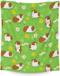 Guinea Pig Blanket - Soft, Fuzzy & Warm - 40"x50" Small Blanket for Couch, Sofa - Green Cute Throw Gifts for Adults, Kids