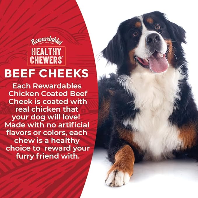 Chicken Coated Beef Cheek Rolls for Dogs - Large - 1 Pack