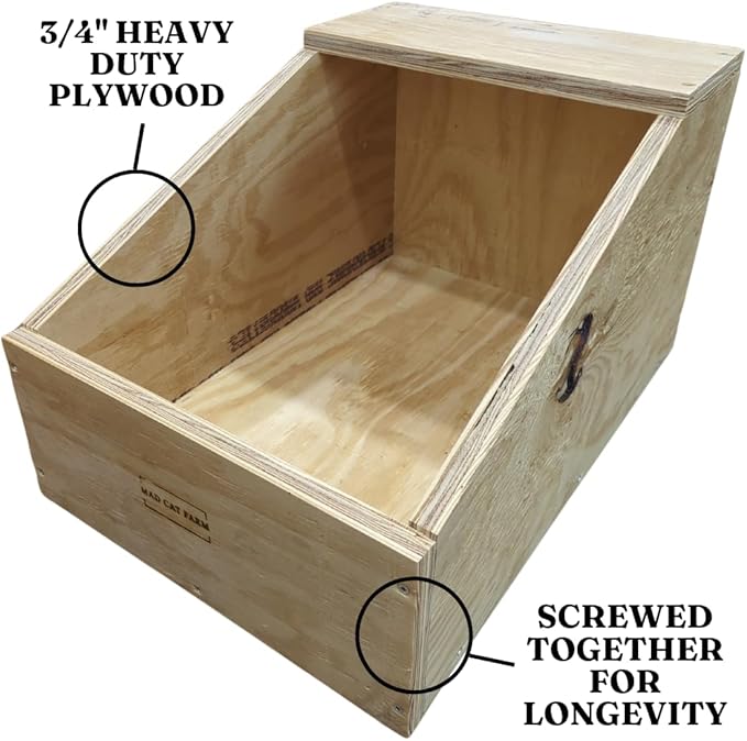 XL Rabbit Nest Box – Heavy-Duty Wood – Large & Giant Rabbit Breeds – Perfect for Nesting & Breeding Rabbits and Small Animals