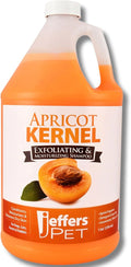 Jeffers Pet Apricot Kernel Exfoliating & Moisturizing Shampoo for Dogs & Cats, 128 oz - Concentrated Coconut Based Formula, Soap Free, Gentle Coat Cleansing, Vitamin Enriched Grooming Care, USA Made