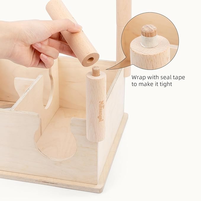 Niteangel Set of Beech Stilts for Elevating & Safely Setting Niteangel Multi-Chamber Series Maze House or Hamster Wheel Platform (Set of 4 Extended Stilts (5.1'' H))