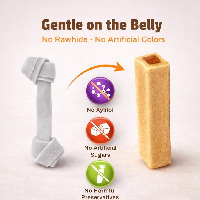 Pet Naturals BusyButter Balanced Belly Bones for Small Dogs – 22 Count, Rawhide-Free Long Lasting Chews with Probiotics, Prebiotics & Pumpkin for Dog Digestive & Gut Health Support, Peanut Butter