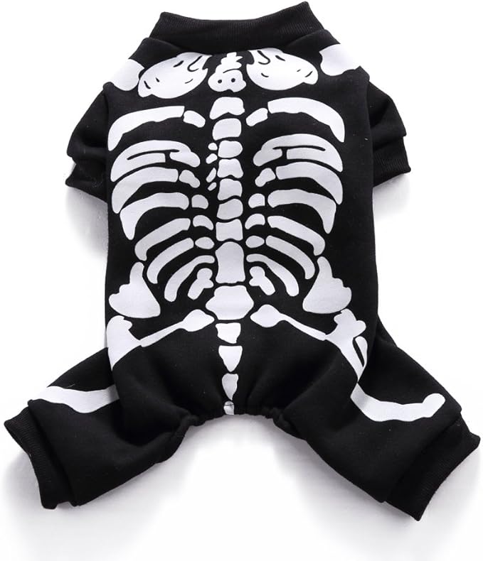 Puppy Skull Costume Halloween Christmas Funny Party Cosplay Clothes for Cat, Small Dog