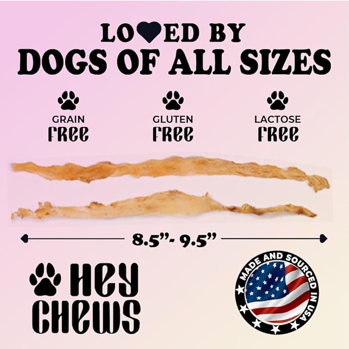 Turkey Tendons for Dogs - Turkey Dog Treats, Tenderloin - Made in The USA -Hypoallergenic Treats for Dogs - 6 oz