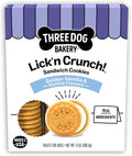 Three Dog Bakery Lick'n Crunch! Golden & Vanilla Sandwich Cookies, Dog Treat, Puppy Cookies with Real Ingredients, Dog Birthday Treat, Training Reward