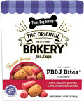 Three Dog Bakery Soft Baked PB&J Bites Dog Treats, Peanut Butter and Strawberry Flavor, Soft and Chewy Dog Cookies, Baked in The USA, 13 oz