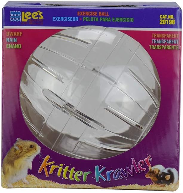 Lee's Kritter Krawler Mini Exercise Ball, 5-Inch, Plastic, Clear (Pack of 2)