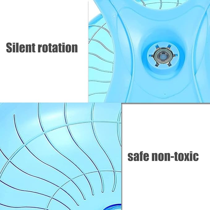 Plastic Hamster Wheel - Silent Running Exercise Wheel for Syrian Hamster, Hedgehog, Gerbils, Mice, Guinea Pig, Chinchilla, Small Animals, Pets, 7 Inch