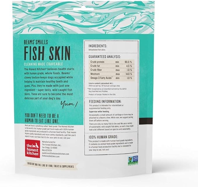 The Honest Kitchen Human Grade Ocean Chews™ Hearty Wolffish Skins Dog Treats, 3.25 oz (Beams™)
