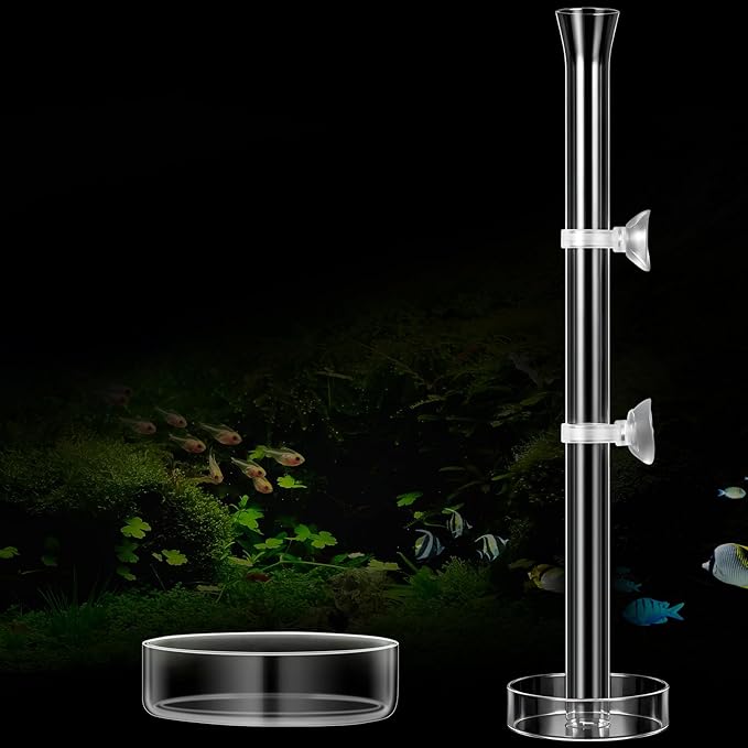 CHENGU 3 Pieces Shrimp Feeding Tube and Dish Set, 12 Inch Glass Shrimp Feeder Tube and 2 Aquarium Dish Bowl Fish Tank Feeding Supplies for Fish Tank Aquarium