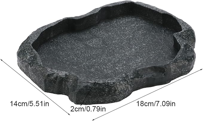 Tortoise Water Dish, Resin Snake Water Bowl, Reptile Food Feeding Dish for Tortoise, Lizard, Iguana, Frog, Snake, Pet, Amphibian