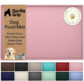 GORILLA GRIP 100% Waterproof Raised Edge BPA Free Silicone Pet Feeding Mat, Dog Cat Food Mats Contain Spills Protects Floors, Placemats for Cats and Dogs Water Bowl, Pets Accessories 32x24 Pink