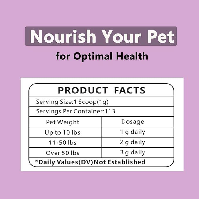 Lactoferrin for Dogs & Cats, Chicken Flavor Powder, 4oz, Immune System Support, Bone & Joint Health, Digestive and Skin Support