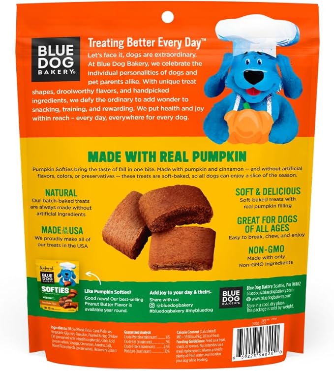 Blue Dog Bakery Pun'Kin Softies, Pumpkin Flavor, 10 Ounces