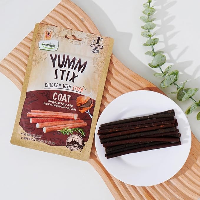 Dog Soft Chewy Treats Yumm Stick, Chicken with Beef/Lamb/Liver/Cheese, High Protein, Energy Support, DHA & Omega 3 & 6