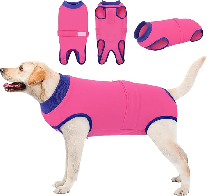Queenmore Recovery Suit for Dogs Cats After Surgery,Dog Surgical Recovery Suit Onesie,Anti Licking Pet Female Spayed Neutered Puppy Surgical Clothes for Abdominal Wounds, Substitute E-Collar & Cone