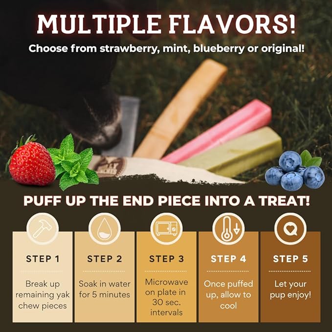 Bully Bunches Small Authentic Yak Cheese Himalayan Chews for Small Dogs & Puppies - All Natural Dog Treat Dental Chews, Made with Real Yak Milk for Teething - Lactose & Rawhide Free (3 Pk)