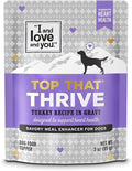 I and Love and You Wet Dog Food Toppers - Top That Thrive Turkey Recipe in Gravy, Filler Free, Meal Enhancer Topper, 3oz 12pk