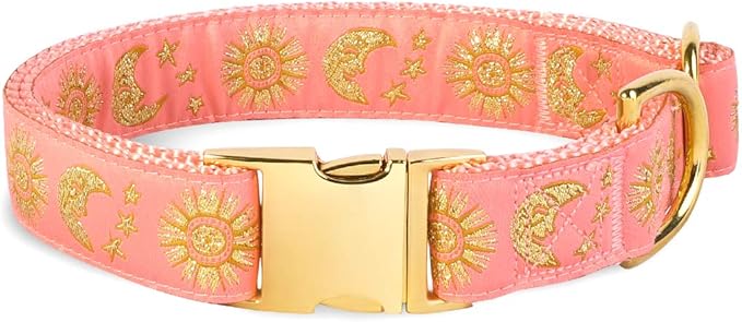 waaag Pet, Moons Stars Suns Dog Collar Cat Collar, Multiple Designs Crescent Celestial Dog Cat Collar Leash Harness