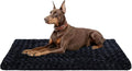 Washable Dog Bed Mat Soft Dog Crate Pad Fluffy Pet Kennel Beds Sleeping Mattress with Non-Slip Bottom for Large Jumbo Medium Small Dogs, 47 x 29 Inch, Black