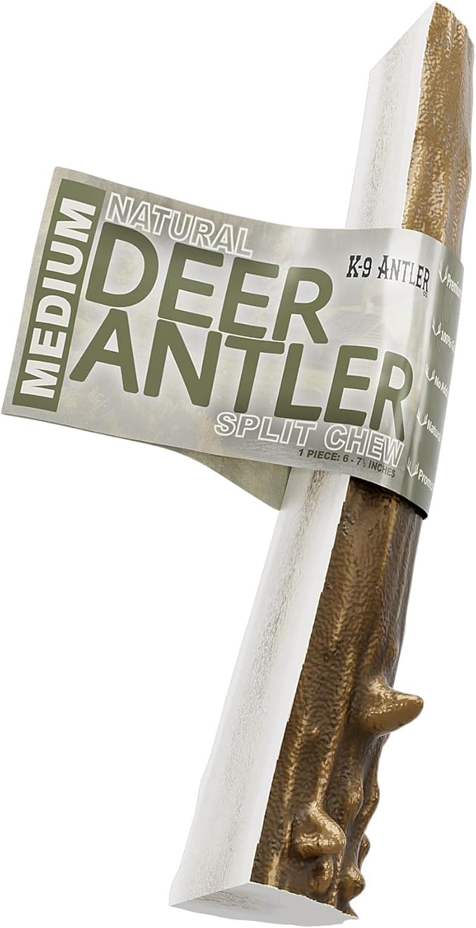 Deer Antlers for Dogs – Medium Split (6-7.5 Inch), Stimulating Chew, Naturally Shed in The Wild, Responsibly Gathered in The USA