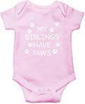 My Sibling have Paws - Funny Baby Essentials Bodysuit - Cute Newborn Outfit Boy Girls Clothes