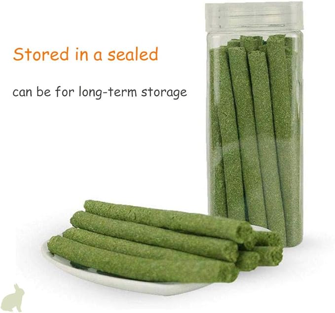 25pcs Natural Grass Stick for Rabbit, Pet Chew Toys 5 Tastes for Choice Timothy Alfalfa Fruit tree Rye Oat, Molar Rod Small Pet Natural Snacks for Guinea Pigs, Rabbits, Bunny, Chinchilla, Hamsters