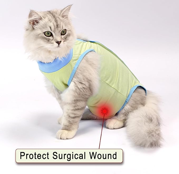 cat Recovery Suit Soft Cat Surgery Recovery Suit Female Cat Onesie for Cats After Surgery,Cone E-Collar Alternative Anti-Licking Protective Outfit Pet Surgical Recovery Pajama Suit