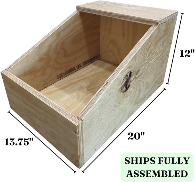 XL Rabbit Nest Box – Heavy-Duty Wood – Large & Giant Rabbit Breeds – Perfect for Nesting & Breeding Rabbits and Small Animals