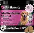 10-in-1 Dog Multivitamin Supplement with Glucosamine & Probiotics - Hip & Joint Support, Digestive Health, Immune Support, Heart & Skin - All-in-One Daily Vitamins & Omega-3s (Peanut Butter, 90 ct)