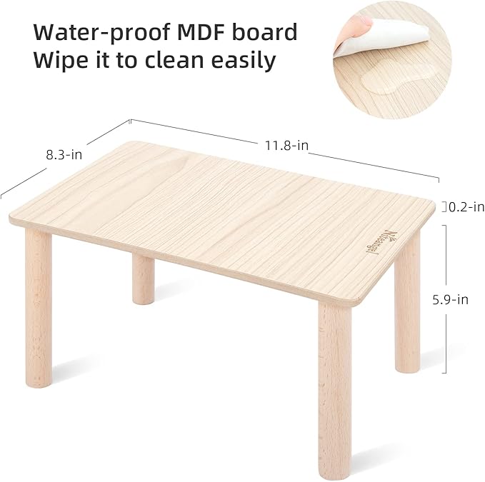 Niteangel Hamster Play Wooden Platform for Dwarf Syrian Hamsters Gerbils Mice Degus or Other Small Pets (10.2 L x 7 W -5.9'' Height, Burlywood)