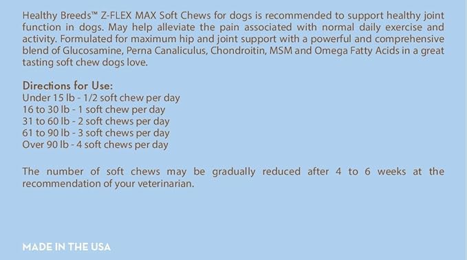 Healthy Breeds Beauceron Z-Flex Max Hip and Joint Soft Chews 50 Count