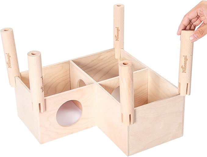 Niteangel Set of Beech Stilts for Elevating & Safely Setting Niteangel Multi-Chamber Series Maze House (Set of 5 Stilts (4.33'' H))