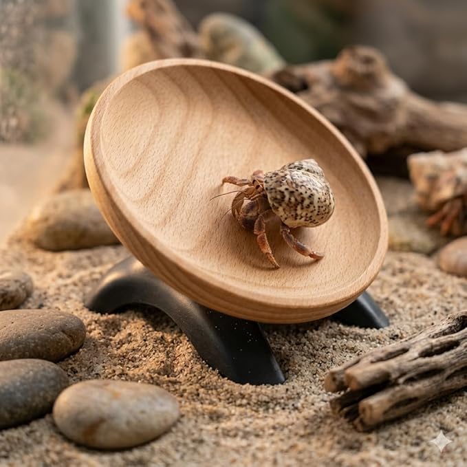 Hermit Crabs Wheel Toy, Wooden + Plastic Hamster Running Wheel Toys, Small Animals Cage Accessory, Tank Accessory, Suitable for Hermit Crab Hamster Rat
