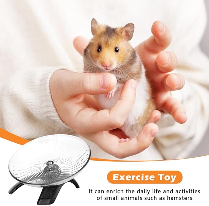 Silent Hamster Wheel,Small Pets Exercise Wheel Hermit Crab Spinner Exercise Running Wheels for Gerbil Ferret Chinchilla and Dwarf Hamster(7.09 inch,Color:Grey)
