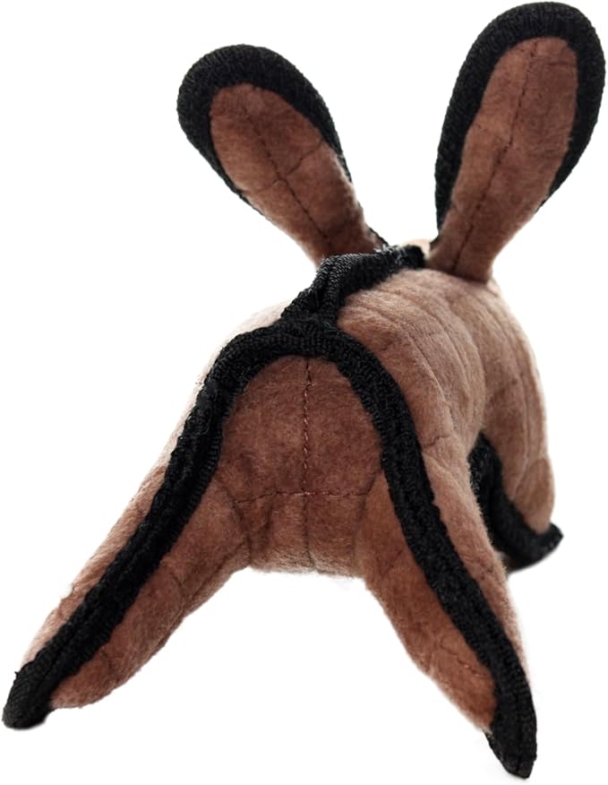 TUFFY - World's Tuffest Soft Dog Toy -Barnyard- Multiple Layers. Made Durable, Strong & Tough. Interactive Play (Tug, Toss & Fetch). Machine Washable & Floats. (Brown Rabbit, Jr)
