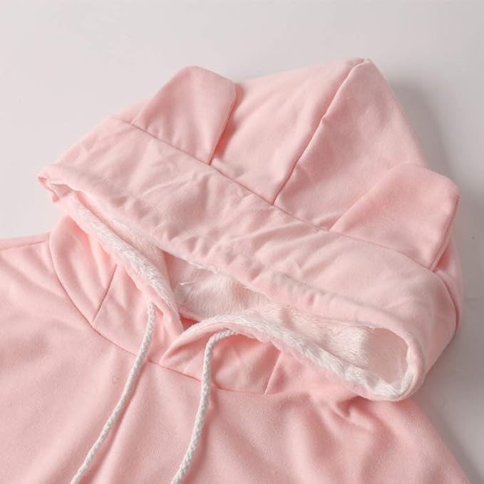 Women Pet Carrier Sweatshirt Puppy Kitten Holding Hoodies Long Sleeve Pouch Tops